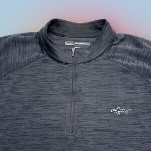 GREG NORMAN SHARK Men’s XXL Gray Black 1/4 Zip Sweatshirt